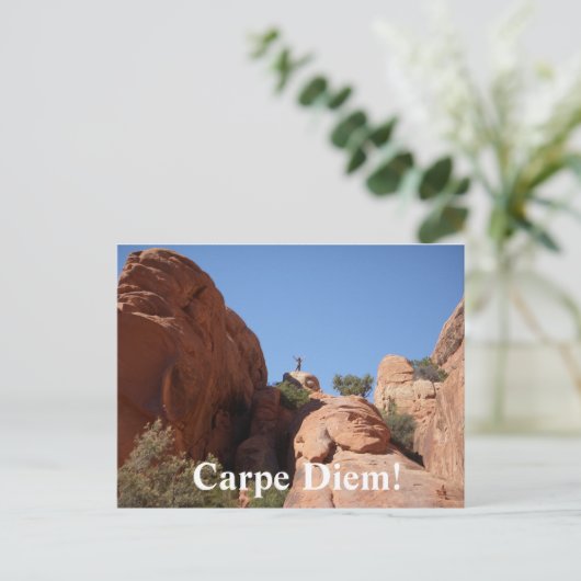 Carpe Diem! Postkarte (Stehend Vorderseite)