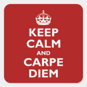 Carpe Diem! Quadratischer Aufkleber (Vorderseite)