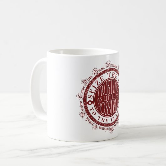 Carpe Diem Quam minimales Credula Postero Kaffeetasse (Vorderseite Links)