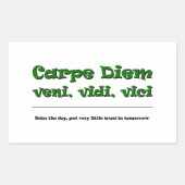 Carpe Diem Rechteckiger Aufkleber (Vorderseite)