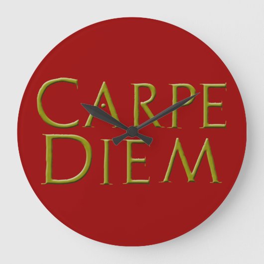 Carpe Diem runde Uhr (Vorderseite)