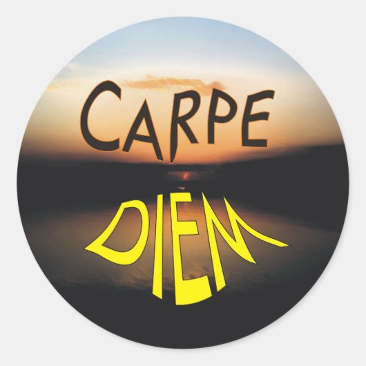 CARPE DIEM RUNDER AUFKLEBER (Vorderseite)