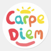 Carpe Diem Runder Aufkleber (Vorderseite)