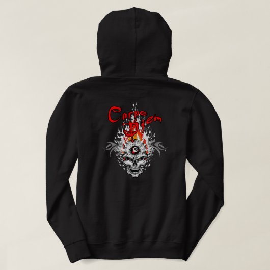 Carpe Diem Schädel Hoodie (Design Rückseite)