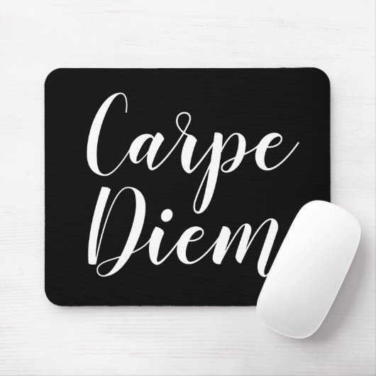 Carpe Diem schwarzweiß-Schriftzeichen Mousepad (Mit Mouse)