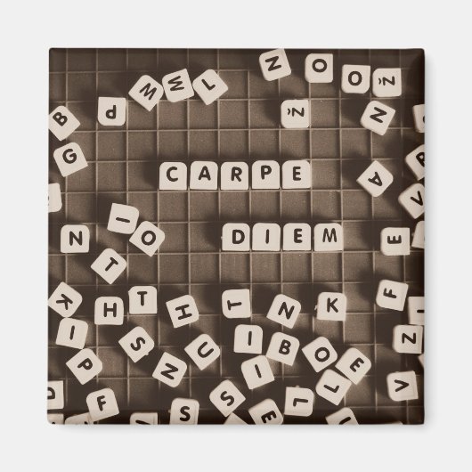Carpe Diem Scrambled Letter Tiles Magnet (Vorne)