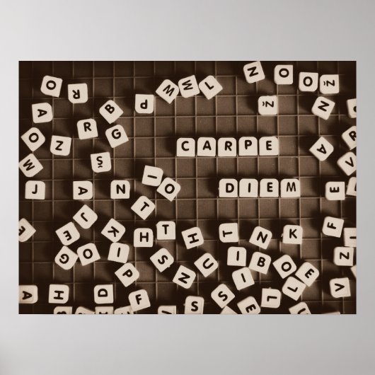 Carpe Diem Scrambled Letter Tiles Poster (Vorne)