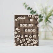 Carpe Diem Scrambled Letter Tiles Postkarte (Stehend Vorderseite)