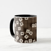 Carpe Diem Scrambled Letter Tiles Tasse (Vorderseite Links)