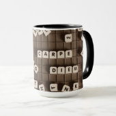 Carpe Diem Scrambled Letter Tiles Tasse (VorderseiteRechts)