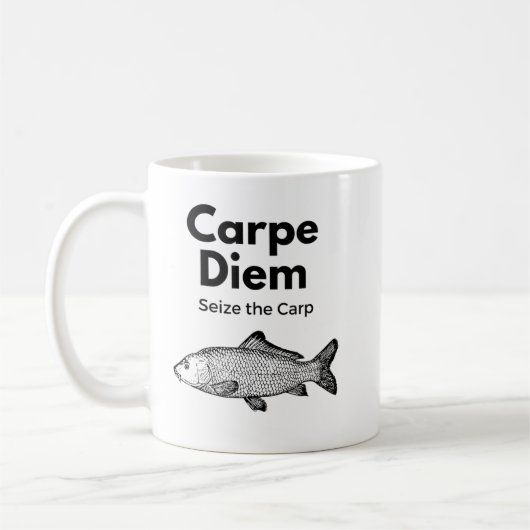 Carpe Diem Seize Carp Fishing Shirt, Funny Kaffeetasse (Links)