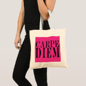 Carpe Diem Seize the Day Latin Quote Glück Tragetasche (Vorderseite (Produkt))