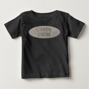 Carpe Diem Stone Baby Black T - Shirt