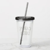 Carpe Diem Stone gray acrylic tumbler Acryltrinkbecher (Rückseite)