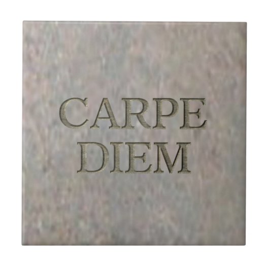 Carpe Diem Stone kleine Fliese (Vorderseite)