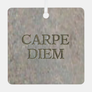 Carpe Diem Stone Metallquadrat Ornament Aus Metall