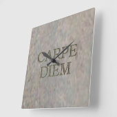 Carpe Diem Stone Quadratwanduhr Quadratische Wanduhr (Winkel)