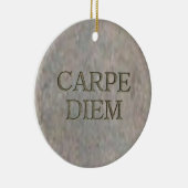 Carpe Diem Stone runde Keramik Ornament (Rechts)