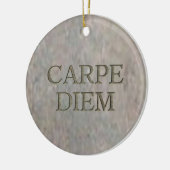 Carpe Diem Stone runde Keramik Ornament (Links)