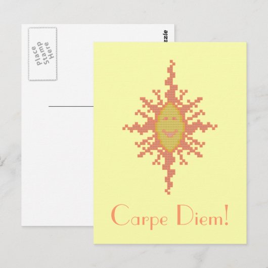 Carpe Diem! Sunburst Postkarte (Vorne/Hinten)