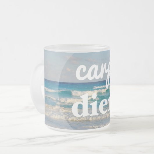 Carpe Diem Tasse (Vorderseite Links)