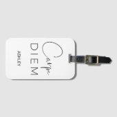 CARPE DIEM | Typografie mit schwarzer Hand Gepäckanhänger (Vorderseite (Horizontal))