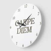Carpe Diem weiße Wanduhr (Winkel)