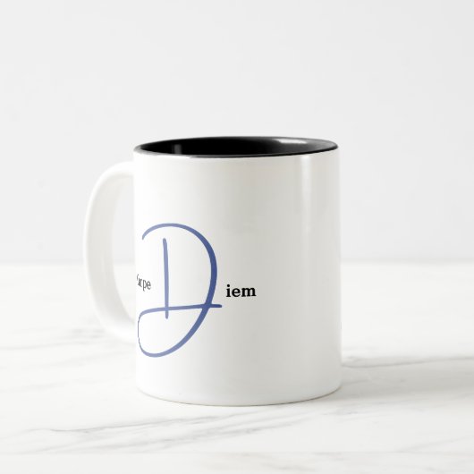 Carpe Diem Zwei-Tone-Kaffee-Tasse Zweifarbige Tasse (Vorderseite Links)
