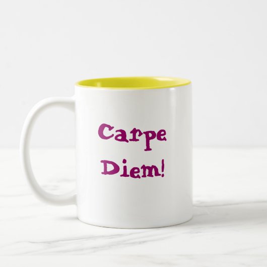 Carpe Diem! Zweifarbige Tasse (Links)