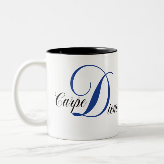 Carpe Diem Zweifarbige Tasse (Links)