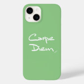 CARPE DIEMGreen White Typografy Cool iPhone Case (Rückseite)