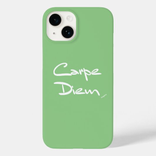 CARPE DIEMGreen White Typografy Cool iPhone Case (Rückseite)
