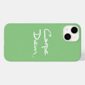 CARPE DIEMGreen White Typografy Cool iPhone Case (Rückseite (Horizontal))
