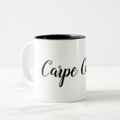 Carpe Kaffee Zweifarbige Tasse (Vorderseite Links)