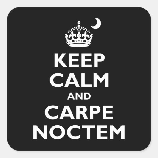 Carpe Noctem! Quadratischer Aufkleber (Vorderseite)