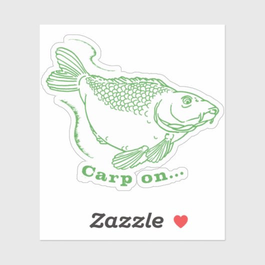 Carpe on Funny Caua Fish a Fish Zitat Aufkleber (Blatt)