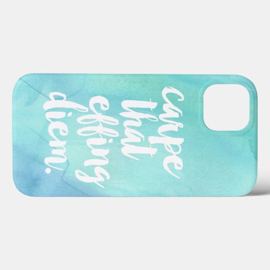 Carpe That Effing Diem Phone Case | Aqua (Rückseite (Horizontal))