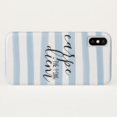 Carpe the f'ing Diem Blue Stripe Muster Case-Mate iPhone Hülle (Rückseite (Horizontal))