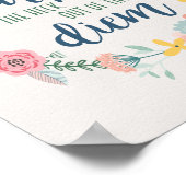 Carpe the Heck Out of this Diem Floral Motivation Poster (Ecke)