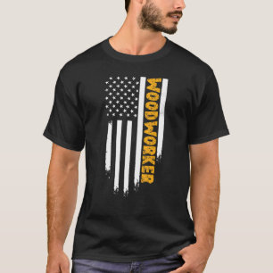 Carpenter American USA Flag Woodwork T-Shirt