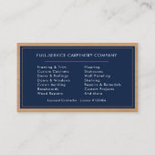 Carpenter Carpentry Home Improvement Building Visitenkarte (Rückseite)