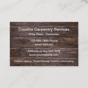 Carpenter Carpentry Services Business Cards Visitenkarte