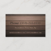Carpenter Carpentry Woodwork Service Business Card Visitenkarte (Rückseite)