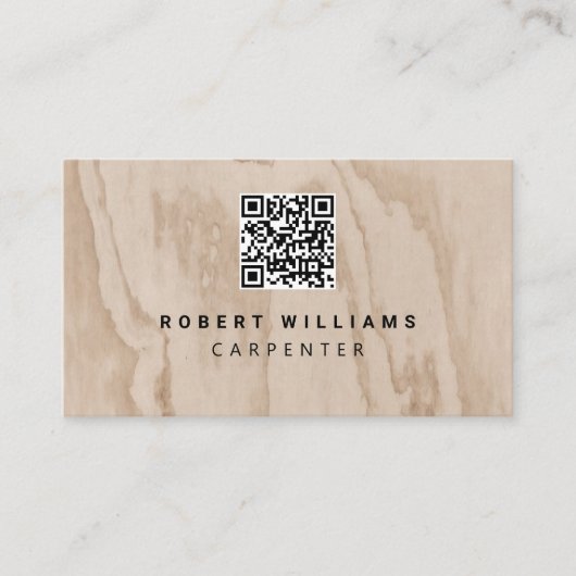 Carpenter Construction QR Code Business Card Visitenkarte (Vorderseite)