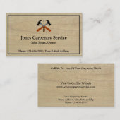 Carpenter Contractor Construction Business Card Visitenkarte (Vorne/Hinten)