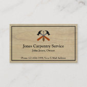 Carpenter Contractor Construction Business Card Visitenkarte (Vorderseite)