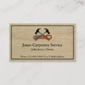 Carpenter Contractor Construction Business Card Visitenkarte (Vorderseite)