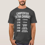 Carpenter Extra Gebühren Funny Carpentry Geschenk T-Shirt (Vorderseite)