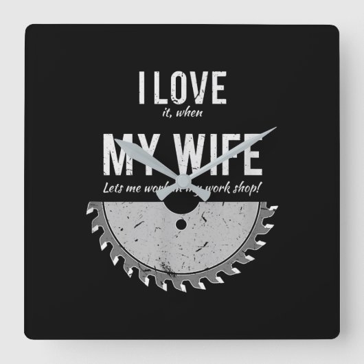 Carpenter Funny Wood Working Geschenk Weihnachten Quadratische Wanduhr (Vorderseite)