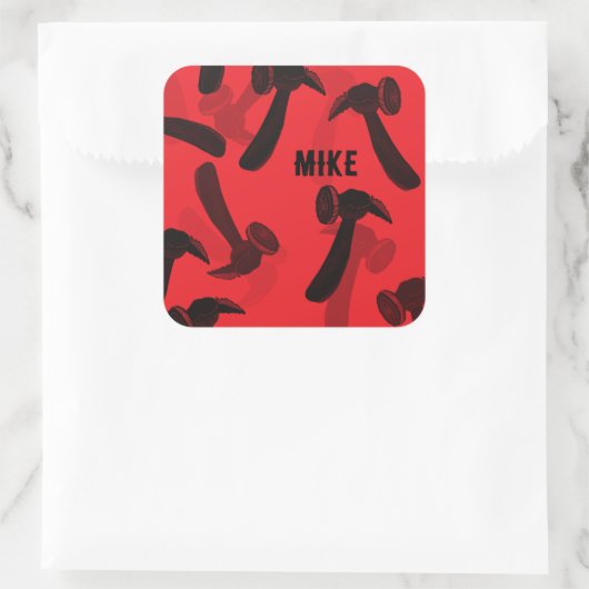 Carpenter Hammer Quadratischer Aufkleber (Tasche)